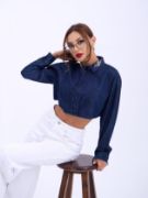 6603 KOT BLUZ-MAVİ resmi